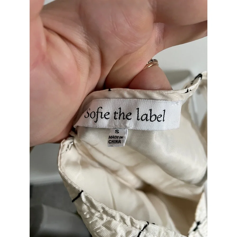 Sofie the‎ Label Dress Women S Fit & Flare Cream Black Bow Hepburn Cocktail
